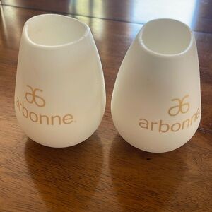 Arbonne White Silicone Cups wine